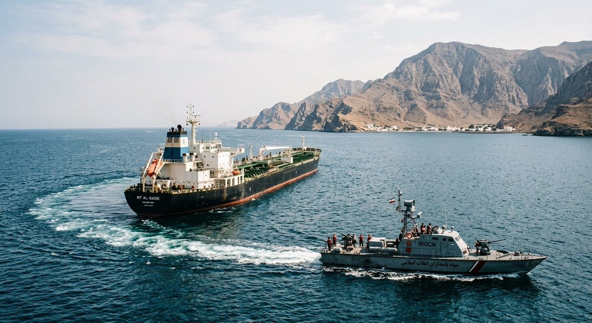 DiamondNews001's tweet photo. 🇮🇷🇴🇲 This is a serious escalation around the Strait of Hormuz.

A tanker was reportedly ordered by the IRGC to turn back or face being targeted.

The master then confirmed the vessel complied.

The incident happened just 11 nautical miles north of Khasab, Oman.

At this point, every incident like this adds more uncertainty for commercial shipping through Hormuz.