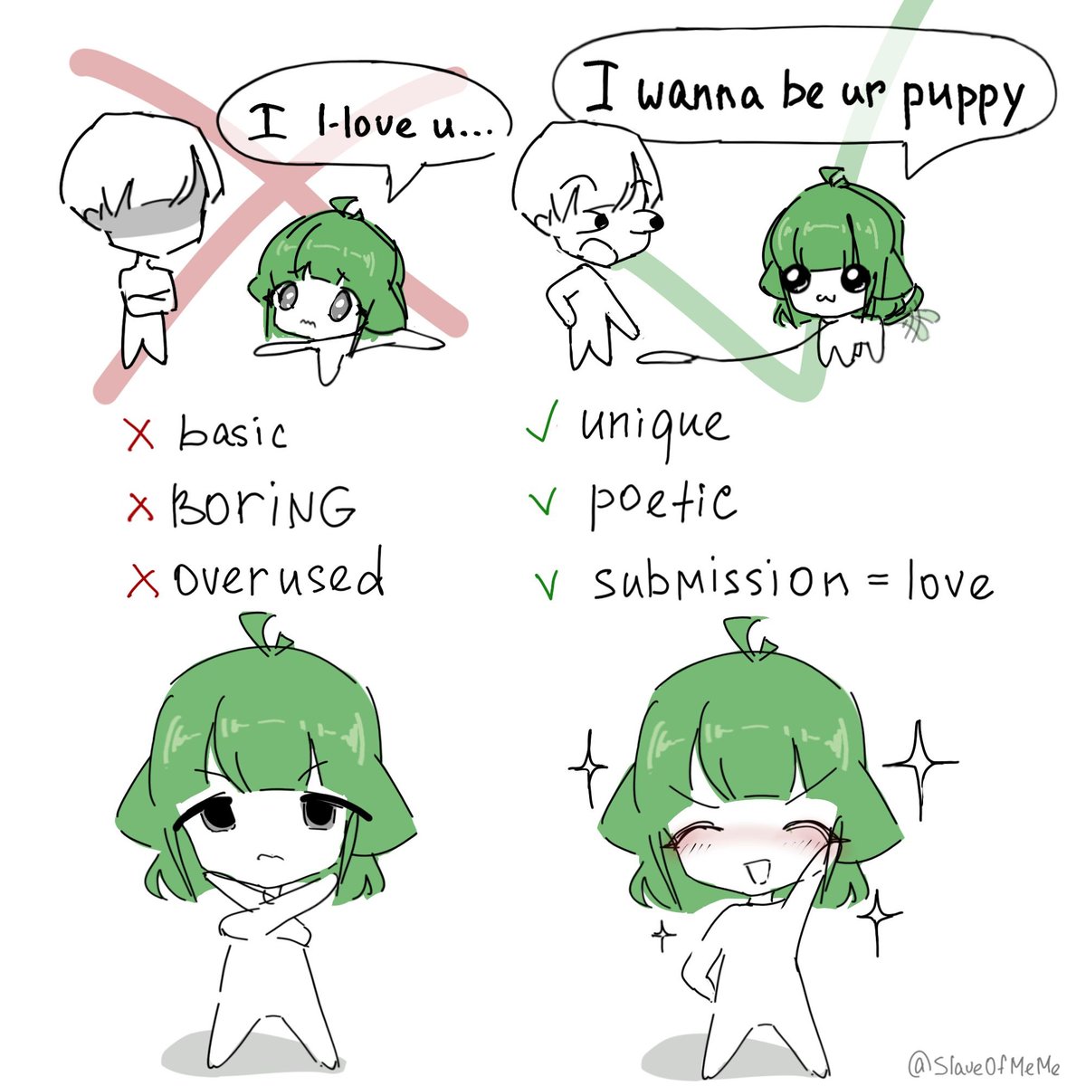 SlaveOfMEMEsfw's tweet photo. ❌ I love you
✅ I WANNA BE UR PUPPY (⁠ㆁ⁠ω⁠ㆁ⁠) https://t.co/MSNbhsKUyL