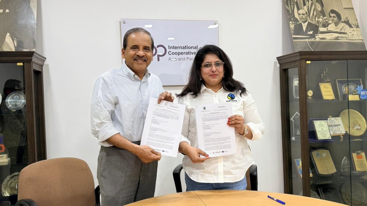 ICAAPAC's tweet photo. 🤝 ICA-AP has signed an MoU with @NappFairtrade to advance sustainable, inclusive development across Asia-Pacific, strengthening cooperative trade, market access, producer livelihoods, capacity building and fairer value chains.

#ICAAP #Fairtrade #Cooperatives #coops4dev🌏 https://t.co/qQVtldXnWX