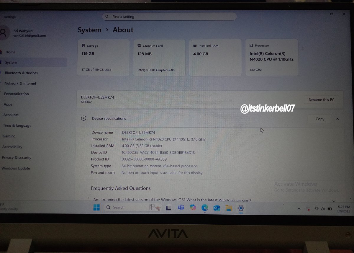 itstinkerbell07's tweet photo. WTS | want to sell

Laptop Avita Essential 14"
RAM 4GB | 128GB
Windows 11 (pemakaian pribadi)
Kondisi 99% mulus aman
Nego by DM

📍 Dom palu, sulawesi tengah
#zonauang #zonabu #preloved laptop murah https://t.co/RC1qFOZaJx