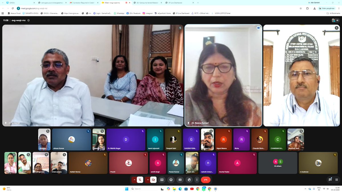 IGNOULucknow's tweet photo. IGNOU Regional Centre, Lucknow organized an Online Induction Meeting for the learners of B.Ed. Programme for January 2026 Session on Monday, 5th October, 2026 through Google Meet platform. https://t.co/hL3uLyScGw