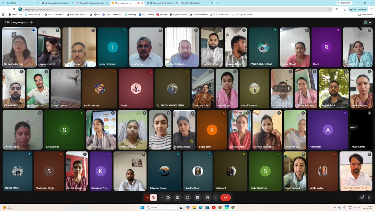 IGNOULucknow's tweet photo. IGNOU Regional Centre, Lucknow organized an Online Induction Meeting for the learners of B.Ed. Programme for January 2026 Session on Monday, 5th October, 2026 through Google Meet platform. https://t.co/hL3uLyScGw