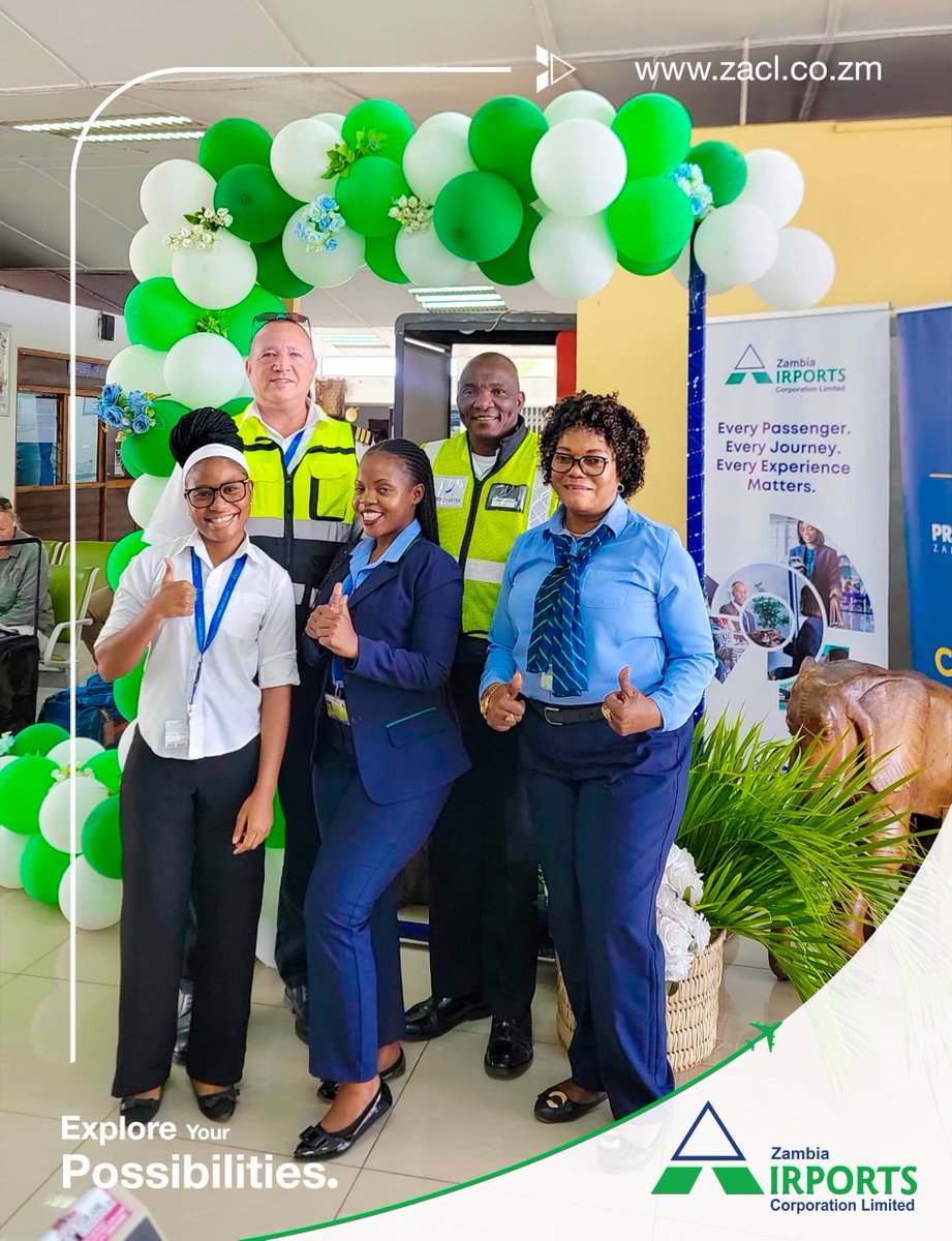 ZambiaAirports's tweet photo. #TeamZACL has a little something to brighten your day at Mfuwe International Airport! โจ
If youโre passing through Mfuwe, stop by our Customer Service Week stand, pick up a treat and enjoy a little something on us.
#GatewayToPossibilities #KeepFlying #TheExtraMile https://t.co/OkcHNdlptr