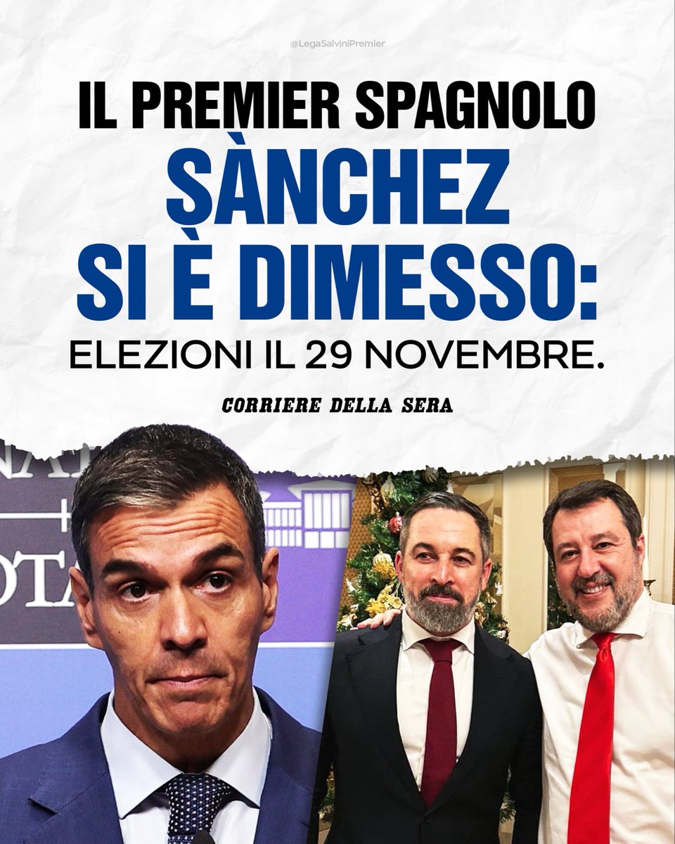 matteosalvinimi's tweet photo. Caro Pedro… Afuera!
La parola torna al popolo, che potrà finalmente scegliere di voltare pagina e guardare al futuro.
Basta coi disastri di una sinistra che a Ceuta ha dimostrato il suo vero volto, quello di una insana alleanza fra comunismo e islamismo. Una sinistra che pensa di espropriare le case private per fare spazio a una immigrazione di massa destinata a cancellare diritti, conquiste e libertà. Avanti col cambiamento, avanti con Vox e con l’amico @Santi_ABASCAL! 🇪🇸