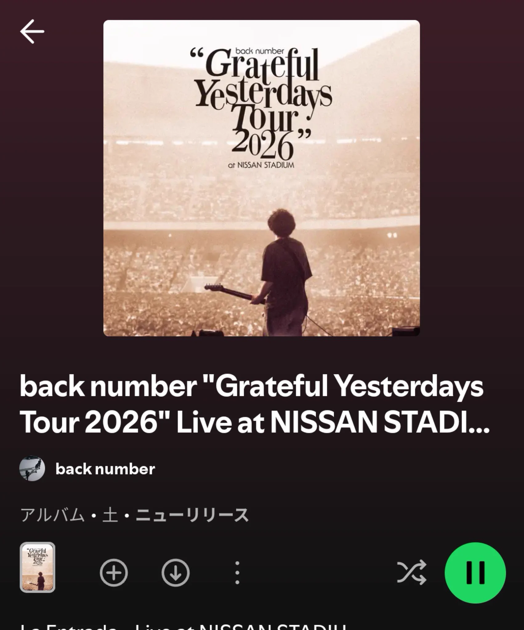 [美品] back number 貴重ライブ音源 たいせい on X: 