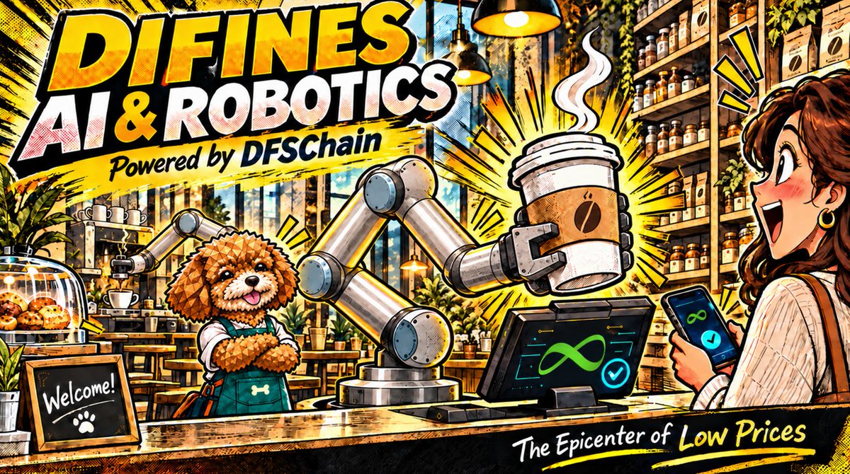 DFS_Chain's tweet photo. DIFINES is taking AI &amp; robotics beyond the screen.

https://t.co/shEdiVwTW9

We’re expanding our work to connect robots with DFSChain payments and records—building affordable services for stores and everyday life. https://t.co/2plhpoy7cu