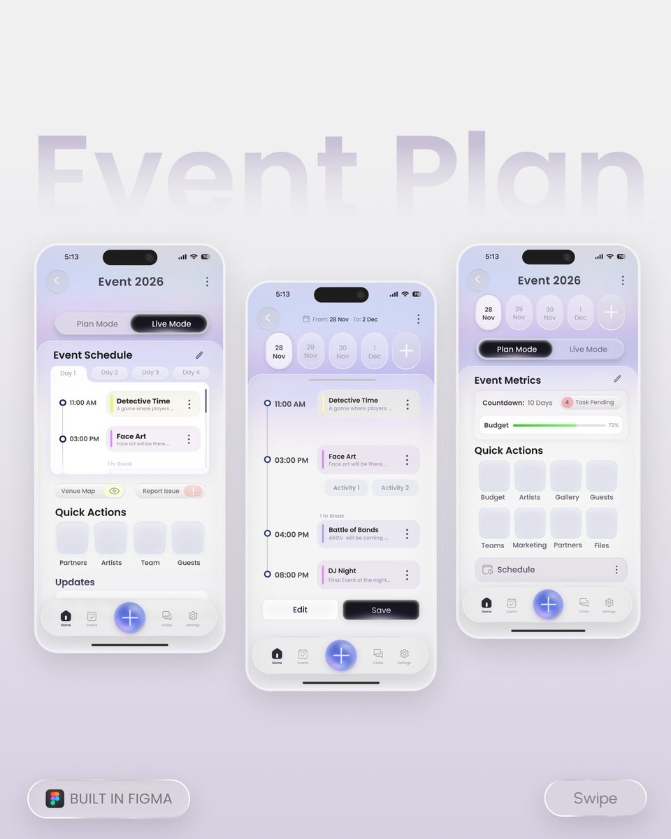pixelsarchive_'s tweet photo. Building a smoother app experience for event planners. 📱✨
📥 Need a designer for your app idea? Let’s collaborate.
.
 #productdesign #uiuxdesign #productdesigner #interfacedesign #interactiondesign #uxui #uxdesigner #uidesigner #uxdesign #mobileappdesign #figma #appdesign https://t.co/VxoGFCR8vY