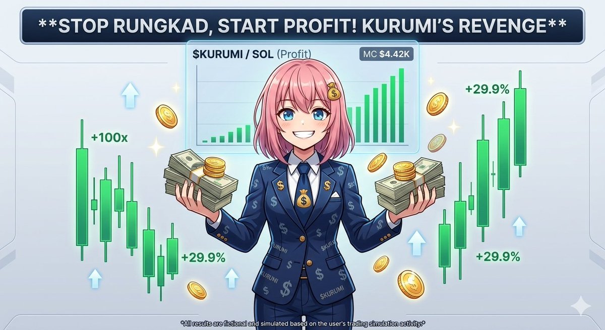 KURUMICHAIND's tweet photo. Stop Rungkad, Start Profit! Saving Kurumi-chan from Liquidation! 📉✨
Tired of seeing Kurumi-chan losing 20 million yen in the forex market? 😭 It's time to change her destiny together! We are officially live on https://t.co/GS2RQoovBn https://t.co/8obRObPoB1