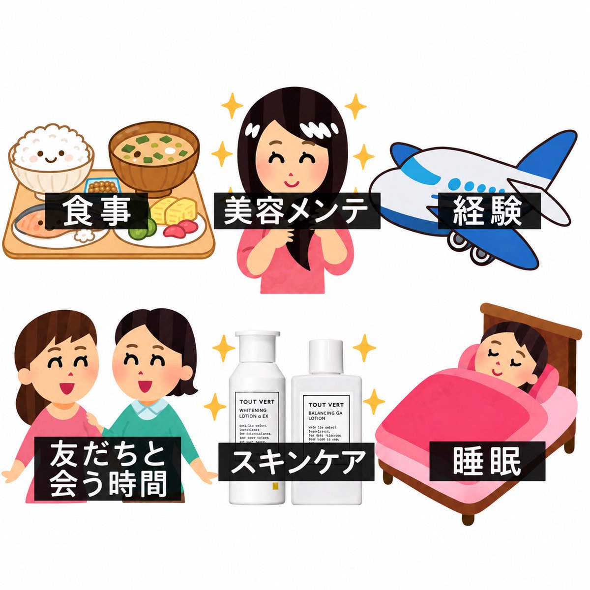 3anun8's tweet photo. 20代のうちからケチらないって決めてること✍🏻

・美味しいご飯
・毎日のスキンケア
・定期的な美容メンテ
・友達と会う時間
・旅行とか今しかできない経験
・睡眠

あとで後悔したくないから、今の自分に必要なことにはちゃんとお金も時間も使う🥹✊🏻 https://t.co/LTW1UE2qZZ