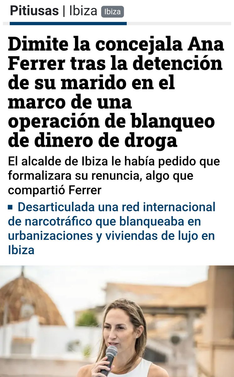 WyomingGran's tweet photo. Dimite Ana Ferrer, concejala del Partido Podrido:
La cocaína, las drogas, el blanqueo de dinero negro y el @ppopular siempre de la mano. 
Luego que si comunismo, que si zurdos...
Que del narcotráfico se encargan los de @NunezFeijoo . 
Esto va a salir poco en la tele hoy👇🏿 https://t.co/frZlPmAvWw