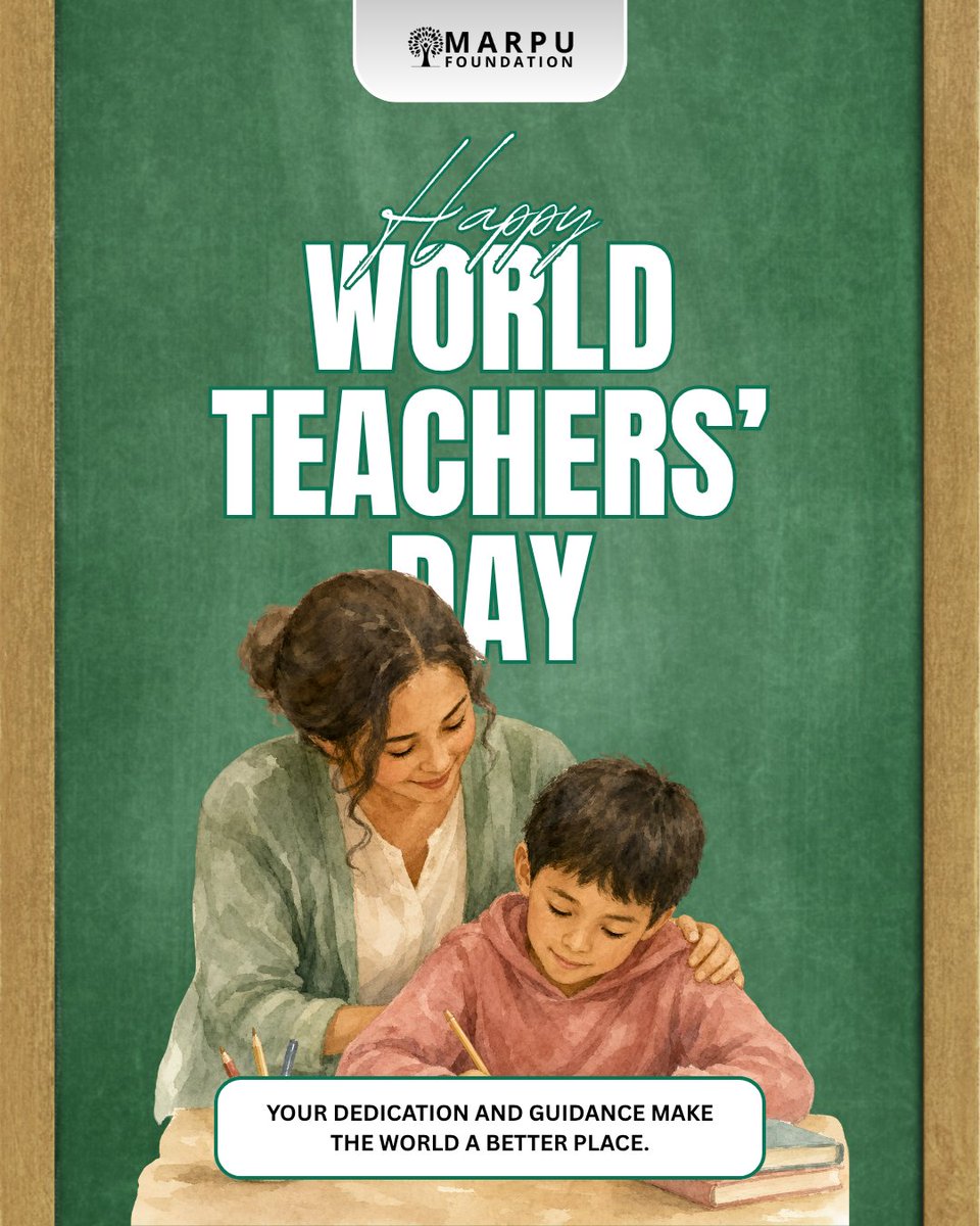marpufoundation's tweet photo. World Teachers' Day 2026. 

#WorldTeachersDay #MarpuFoundation #GovernmentSchools #VolunteerFirstCSR #EducationForAll https://t.co/ZbeedMFRaN