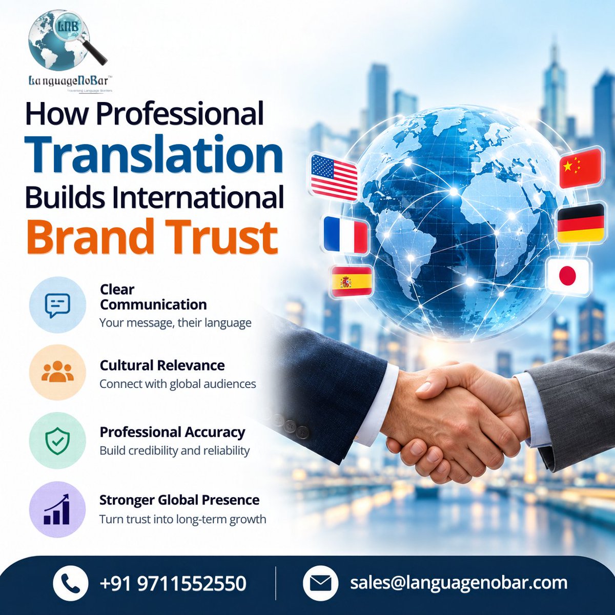 LanguageNoBar's tweet photo. 🌍 How Professional Translation Builds International Brand Trust

📞 +91 9711552550
📧 sales@languagenobar.com
#TranslationServices #ProfessionalTranslation #GlobalBusiness #BrandTrust #Localization #LanguageNoBar #GlobalExpansion #BusinessCommunication https://t.co/GryTMKcRIh
