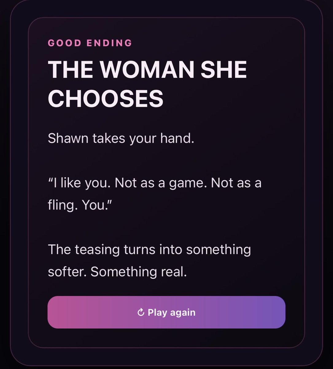 shawbian's tweet photo. and good reminder to play it again and see what ur ending with shawnie https://t.co/2rLMcidLBt