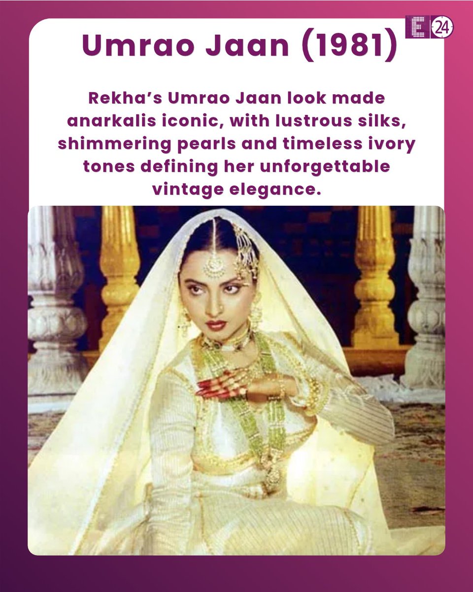 E24bollynews's tweet photo. From timeless sarees to glamorous ensembles, Rekhaโs on-screen fashion has always been unforgettable, setting trends and inspiring generations with her signature elegance, beauty and style.
.
.
.
#Rekha #RekhaFashion #BollywoodFashion #IconicStyle #OnScreenFashion #BollywoodStyle #FashionIcon #HindiCinema #entertainment #e24
Rekha, Rekha fashion, Rekha iconic looks, Bollywood fashion, iconic Bollywood style, vintage Bollywood fashion, Entertainment, E24