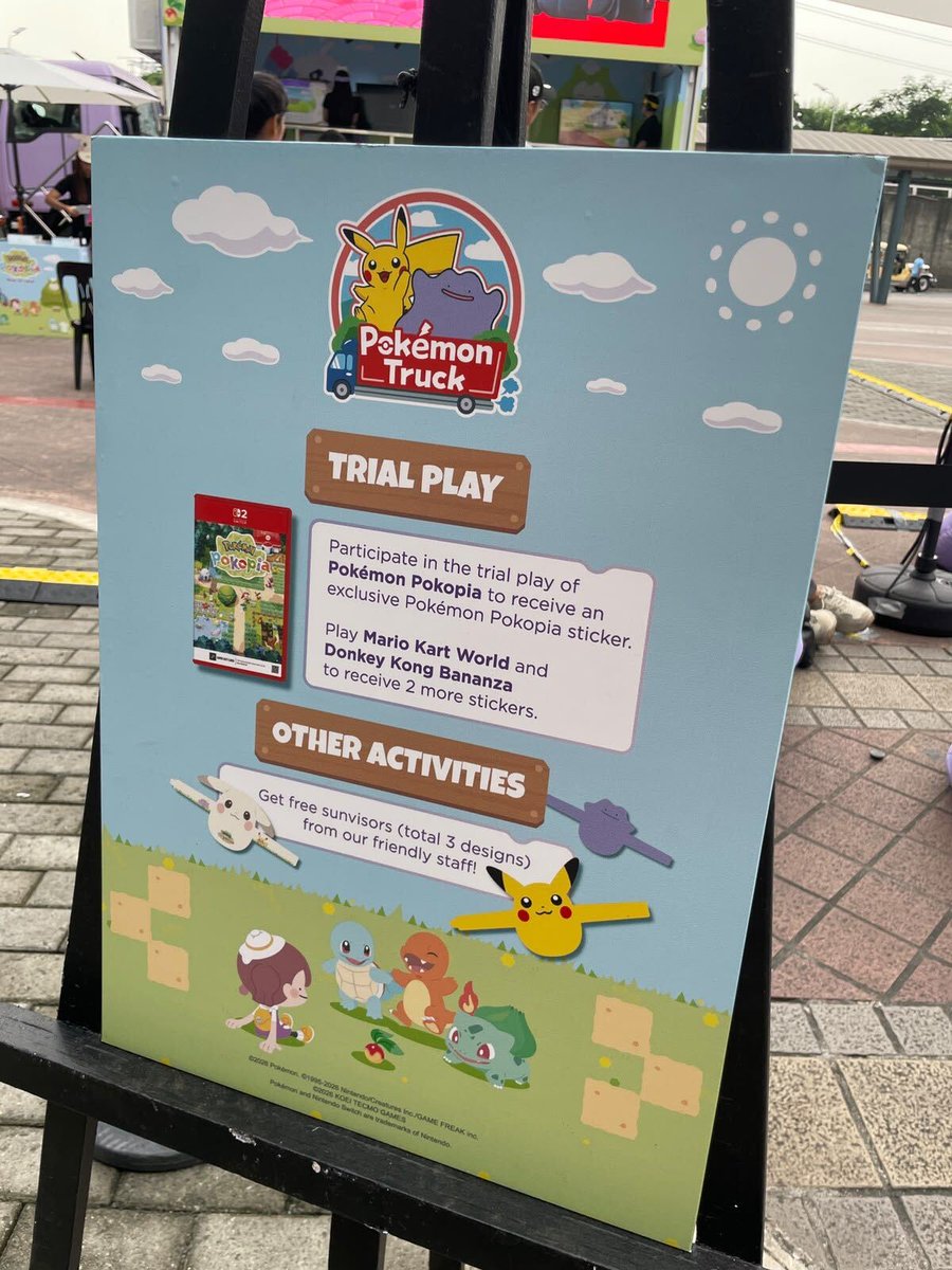 PhilstarNews's tweet photo. The Pokemon Truck has arrived in Manila!

The LED Pop-up truck will be touring various malls in Luzon. The tour started this weekend at the Market! Market! Mall in BGC.

The truck has six Nintendo Switch 2 gaming stations, where fans could play Pokemon Pokopia and two other Nintendo games.

Fans could also enjoy the interactive Pokemon Pokopia photo zone and decorative wall, a coloring corner and a rest area.

Weekly, the truck will be roving around specific routes in Paranaque, Las Pinas, Muntinlupa and Cavite. In the weekends, the truck will anchor at locations for the full gaming experience.

During selected weekend sessions, fans may be treated to Pikachu mascot appearances!

The Pokemon Truck experience will run from October to January next year.