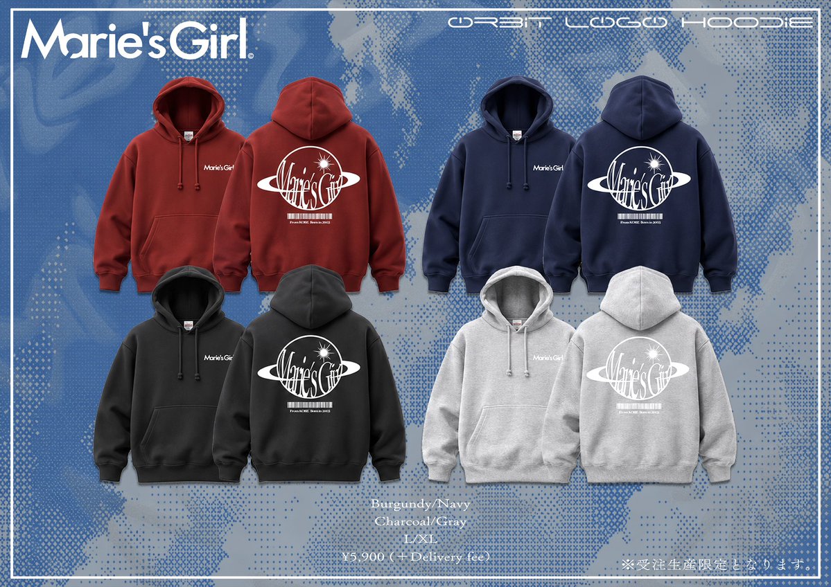 mariesgirl_kobe's tweet photo. ◤◢◤☀️パーカー受注生産開始☀️◢◤◢

◉Orbit LOGO Hoodie - ¥5,900(+送料)

Color:
Burgundy/Navy
Charcoal/Gray

Size:L/XL

※こちらの商品は受注生産となります。
(11月中旬〜下旬発送予定)

▶︎受注生産受付期間
10/05 20:00〜10/19 23:59迄

▼🛍購入はコチラ❗️▼
https://t.co/HgpIFTIDQ5 https://t.co/UceXKRRapp