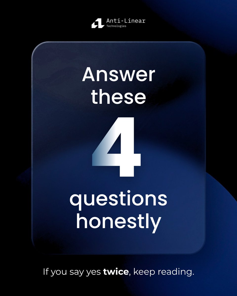 AntiLinearTech's tweet photo. How many of these hit too close to home?

Data typed twice. Answers that take a phone call. A system that only runs with experienced people.

None of that is bad luck. It's a business running on workarounds instead of a system. https://t.co/UNEfB99wP4