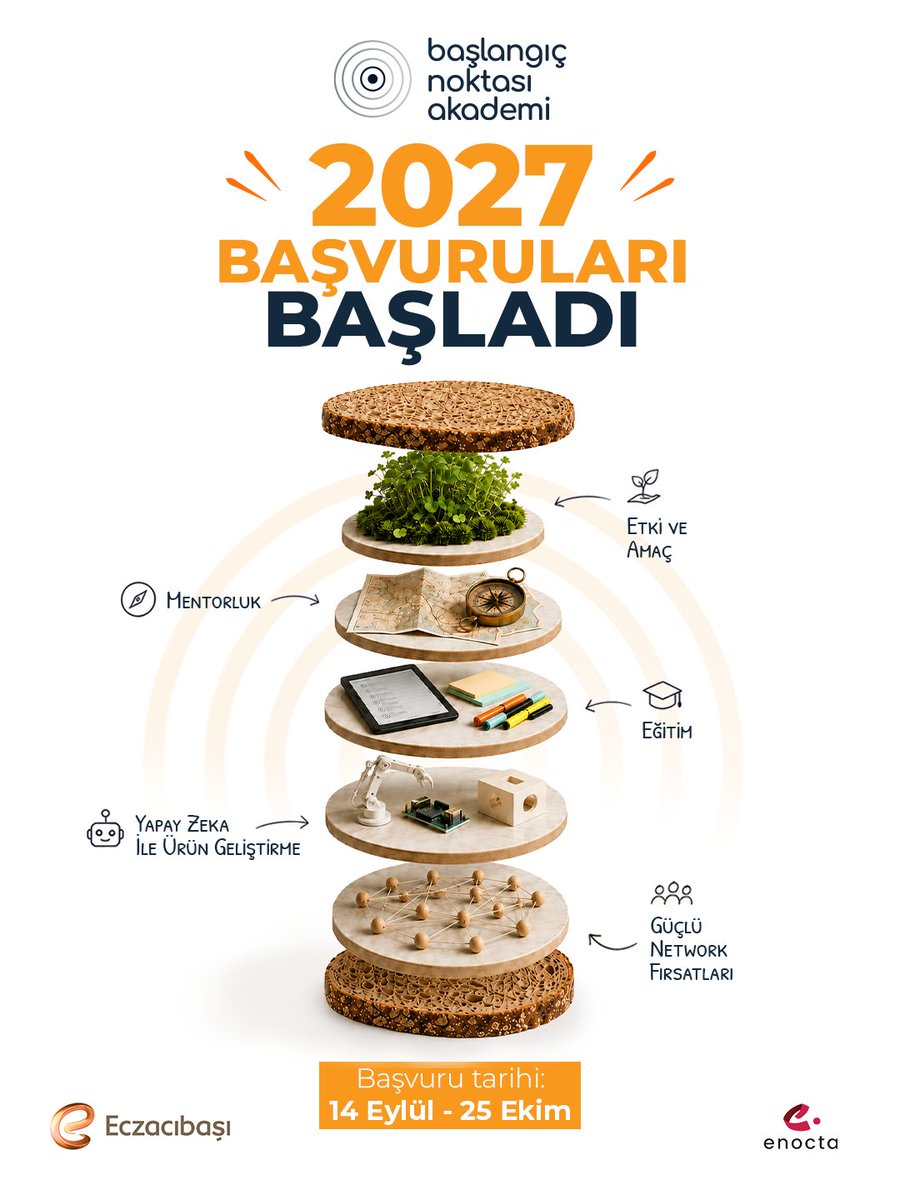 atukariyer's tweet photo. Başlangıç Noktası Akademi ’27 başvuruları başladı!🚀
Son başvuru: 25 Ekim 2026
Başvuru 👉 https://t.co/bcfzoBLwOj https://t.co/O59WvOd2KM
