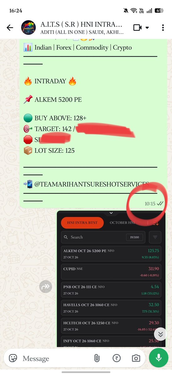 AITSSURESHOT's tweet photo. ๐ HNI INTRADAY WINNER #9 ๐
๐ ALKEM 5200 PE
๐ธ ENTRY PRICE : โน 128
๐ HIGH MADE : โน 135+
#Alkem #StockMarketIndia #OptionsTrading #OptionBuying #TradingCommunity #ArihantGlobal #StockMarketNews #StockOptions #IntradayTrading #StockFno #StocksInFocus #Fno https://t.co/cp60P2Rkf0