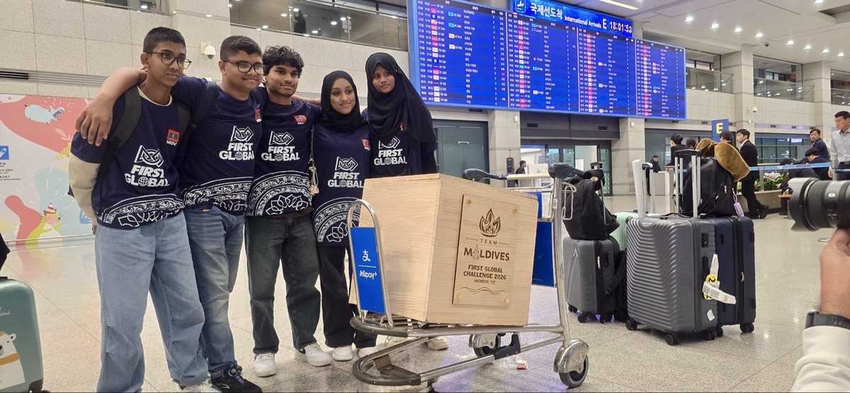 womenintechmv's tweet photo. Team Maldives has officially arrived in Korea! 🇲🇻🇰🇷🤖
Ready to represent the Maldives at the FIRST Global Challenge and take on an exciting week of innovation, teamwork and new experiences. Wishing the team all the very best! 🌏✨
#fgcteammaldives #roadToIncheon #f1rstglobal https://t.co/HC8iwEI7oc