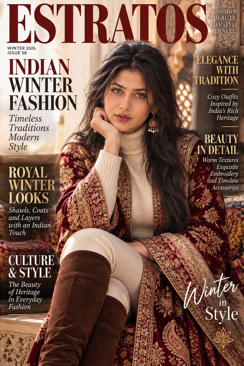 Manishamodd4cm's tweet photo. ✨📖 ESTRATOS WINTER STYLE — MY MOMENT! ✨🌸
A little Indian winter elegance, a touch of tradition, and my own style. ❄️🤎✨
So happy to be part of this beautiful fashion moment! 📸💖
#EstratosModel #EstratosMagazine #WinterLook #WinterFashion #FashionStyle # https://t.co/UFASfOKobw