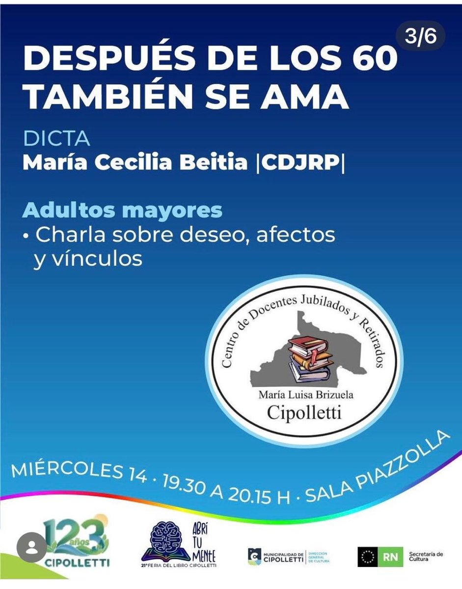 UNComa_oficial's tweet photo. Después de los 60 también se ama: la FADECS-UNCo lleva la mirada gerontológica a la Feria del Libro de Cipolletti – Ver más https://t.co/s2W6zSwDe0 https://t.co/lldy0btpak
