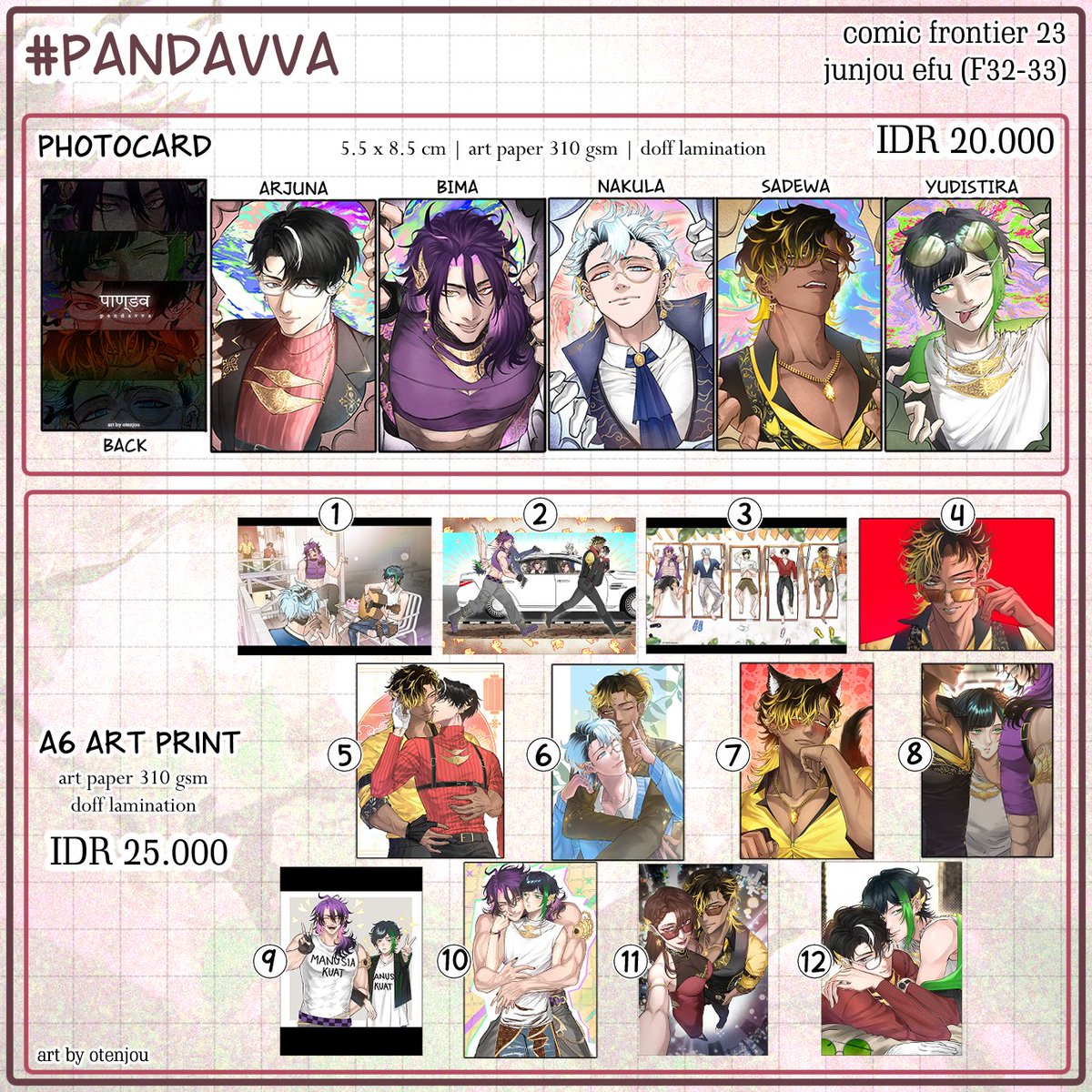 otenjou's tweet photo. (1/2) 
Shares are really appreciated!

Otenjou Catalog & PO form for  #CF23 #CFXXIII 
📍Comic Frontier 23 (ICE BSD, 31 Okt - 1 Nov 2026)  
📷Circle Name : Junjou Efu
#⃣ Booth Number: F32-33
💡Goods: Art Prints, Photocards, Fan Comics

Periode PO : 
5- 12 Oktober 2026 (Pick Up CF23)
5- 31 Oktober 2026 (Mail Order)

🔗 on first reply
