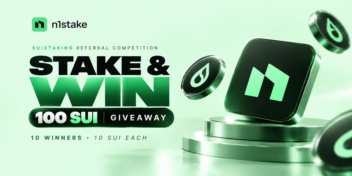 n1stake's tweet photo. What if your next SUI stake comes with a chance to win more SUI? 

We’re giving away 100 $SUI to 10 lucky stakers! 

Here’s how to qualify:

→ Find an n1stake creator referral link
→ Stake at least 1 SUI through the link
→ You’re automatically eligible for the draw

10 winners. 
10 SUI each.

Your next stake could be your lucky one, go and find referral link in our Discord  https://t.co/FcQTbLNH8P