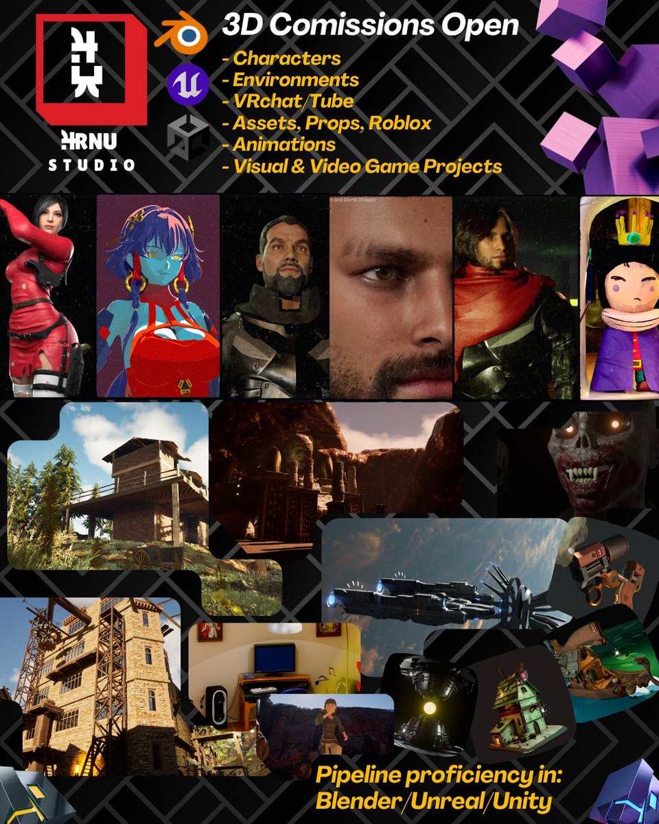 4rnustudio's tweet photo. @TheAstraVT 🚨 COMMISSIONS OPEN 🚨
Bringing your games, avatars &amp; ideas to life in 3D!

✨ 3D Characters, Rigging &amp; Anim
✨ Environments &amp; Game-Ready Props
✨ VRChat/VTuber Models
✨ Blender/Unreal/Unity Pipeline

💼 Hire me: https://t.co/umMy8qfh3z

📸 IG: https://t.co/yNQXjuzIST

#3DArtist https://t.co/cIWLiBX0Ph