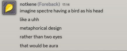 salmonijoey's tweet photo. Yumetober day 5
#Forsaken I didn't know how to execute my idea of Spectre before my friend
@XKenestic
gave me an idea with it ty!  Also, Spectre gets mentioned as a "fledgeling" in the lore, it'll be ironic to make it a bird. Sparrow for irony.  but my references were crows, https://t.co/FmNhx93YJC