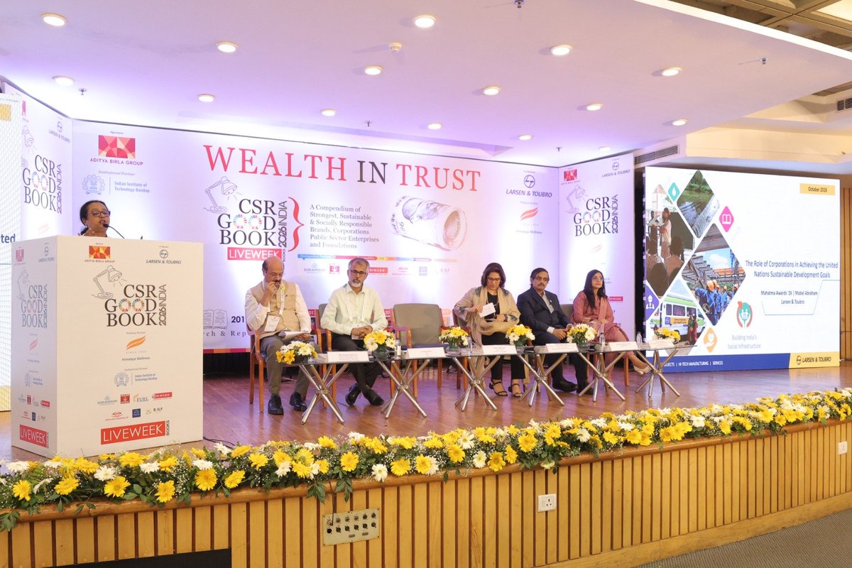 SILFIndia's tweet photo. @SILFIndia CEO Mr @GaurabSen addressed the gathering at the Mahatma Award (IIC, New Delhi) on "The role of corporations & NGOs in achieving SDGs in India." 🏛️🌱

He also joined distinguished dignitaries to officially launch the CSR GOOD BOOK 2026! 📘✨

📌 CALL TO ACTION (CTA):
Retweet 🔄 to support corporate-NGO action toward achieving the SDGs in India! #CSRGoodBook2026 #MahatmaAward #SDGs #SILF #CSRImpact