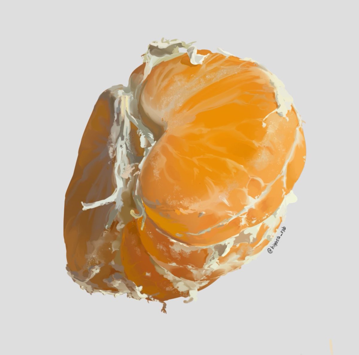 higasa_rgb's tweet photo. みかん描いてみた🍊✨
この光感は中々みかんらしい気がする! https://t.co/hOog8iWa59