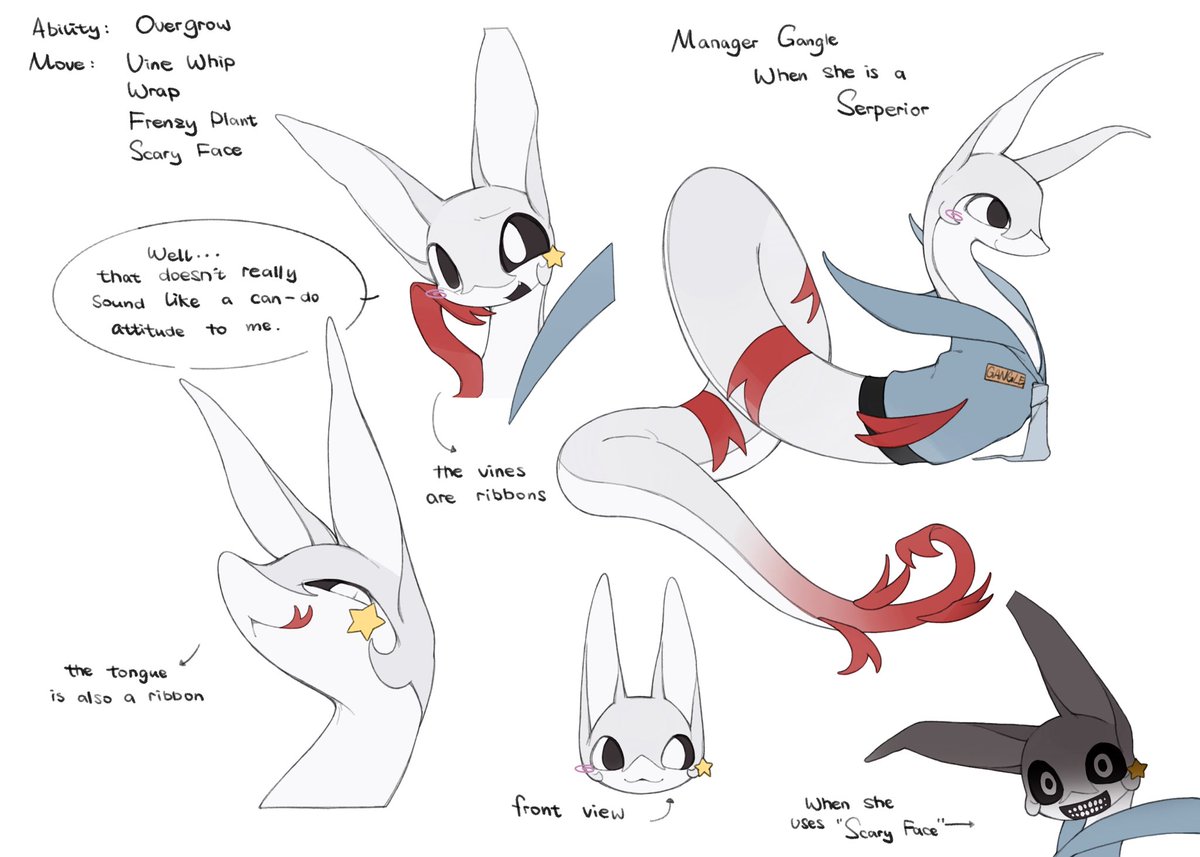 TZKui1413's tweet photo. I wanted to draw #Gangle as a Serperior and Yamask , but how it looks wasn't really satisfying to me, so I gave up on refining it further... But I kind of can't let go of that face in the bottom left corner [..] https://t.co/aIlSp0Yzua