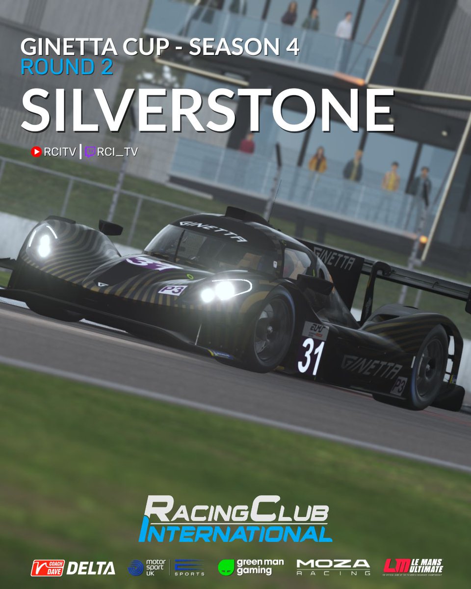 RCI_Racing's tweet photo. Can Milan go back to back❓️ 

Round 2 of the Ginetta cup is love from 19:45 BST 📽️ 

Want to race with us or watch some of our online events?
🌐 Link in Bio 👆 https://t.co/Sl89wF1dd1