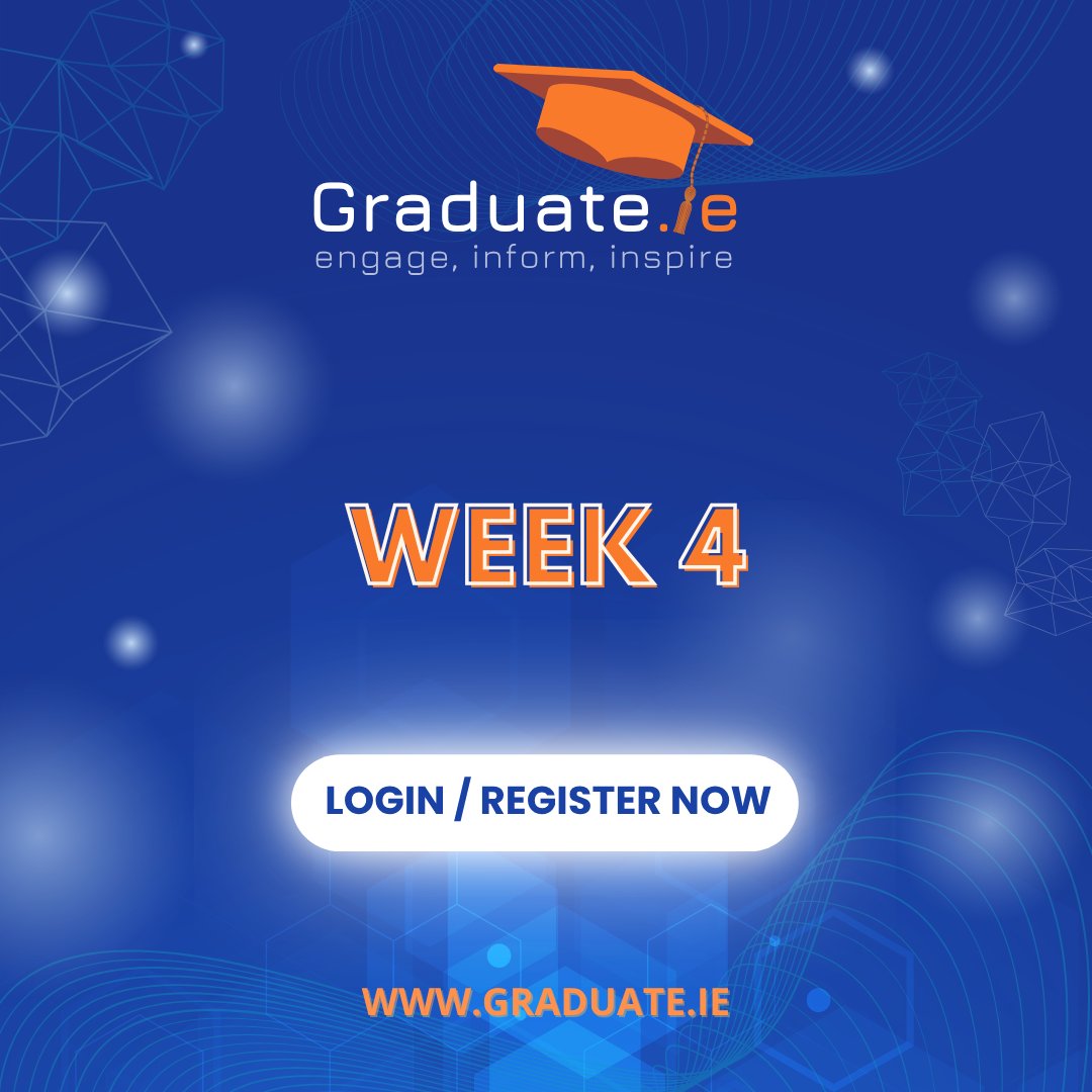 graduate_ie's tweet photo. 📷 Week 4 is now LIVE!
Open to second-level students across Ireland — test your knowledge, take part and be in with a chance to become one of this year’s winners.
Best of luck to everyone taking part this week!
https://t.co/ZHs7o3fyt1 https://t.co/PDQAtA8Azq