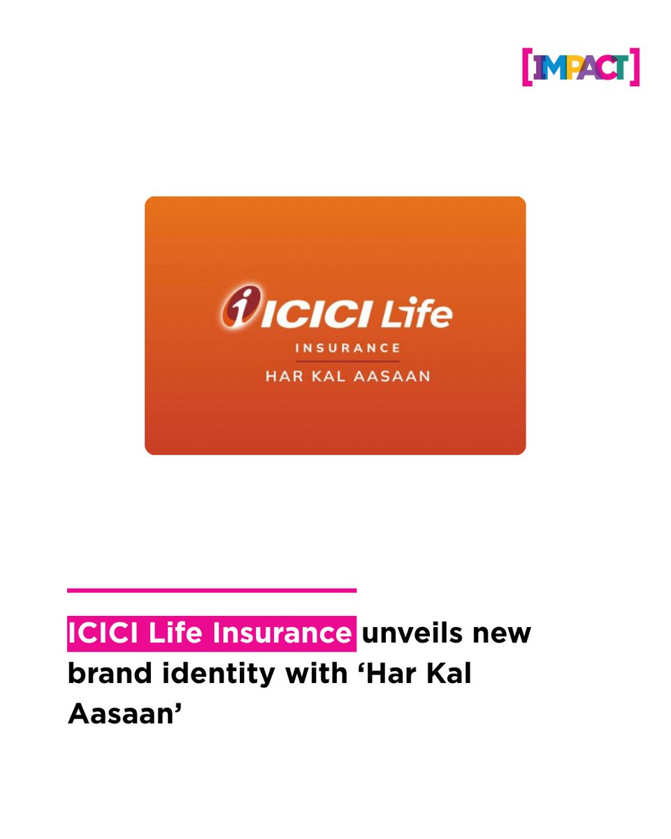 IMPACT_onnet's tweet photo. ICICI Life Insurance unveils its new brand identity, ‘Har Kal Aasaan’, focused on making life insurance simpler, more transparent and flexible as Indians’ aspirations and financial priorities evolve.
Read more on - https://t.co/81EyqrZHKG
@ICICILifeIns
#ICICILifeInsurance https://t.co/MEyWWQgXJx