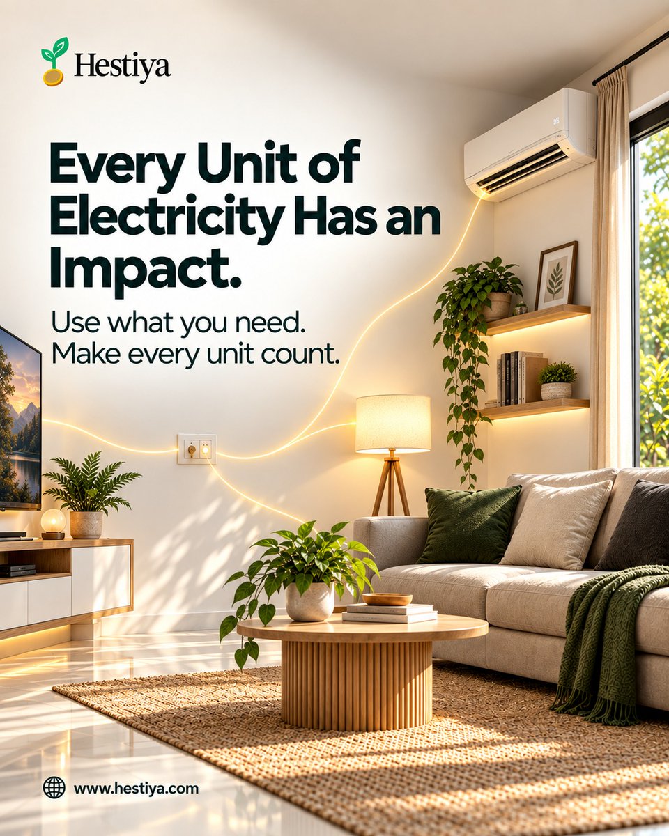 hestiyadotcom's tweet photo. Every unit of electricity has an impact.

From lights and appliances to cooling and charging, everyday energy use adds up.

Use what you need. Make every unit count.

#EnergyEfficiency #CleanEnergy #ClimateAction https://t.co/bGsb8qVIh8