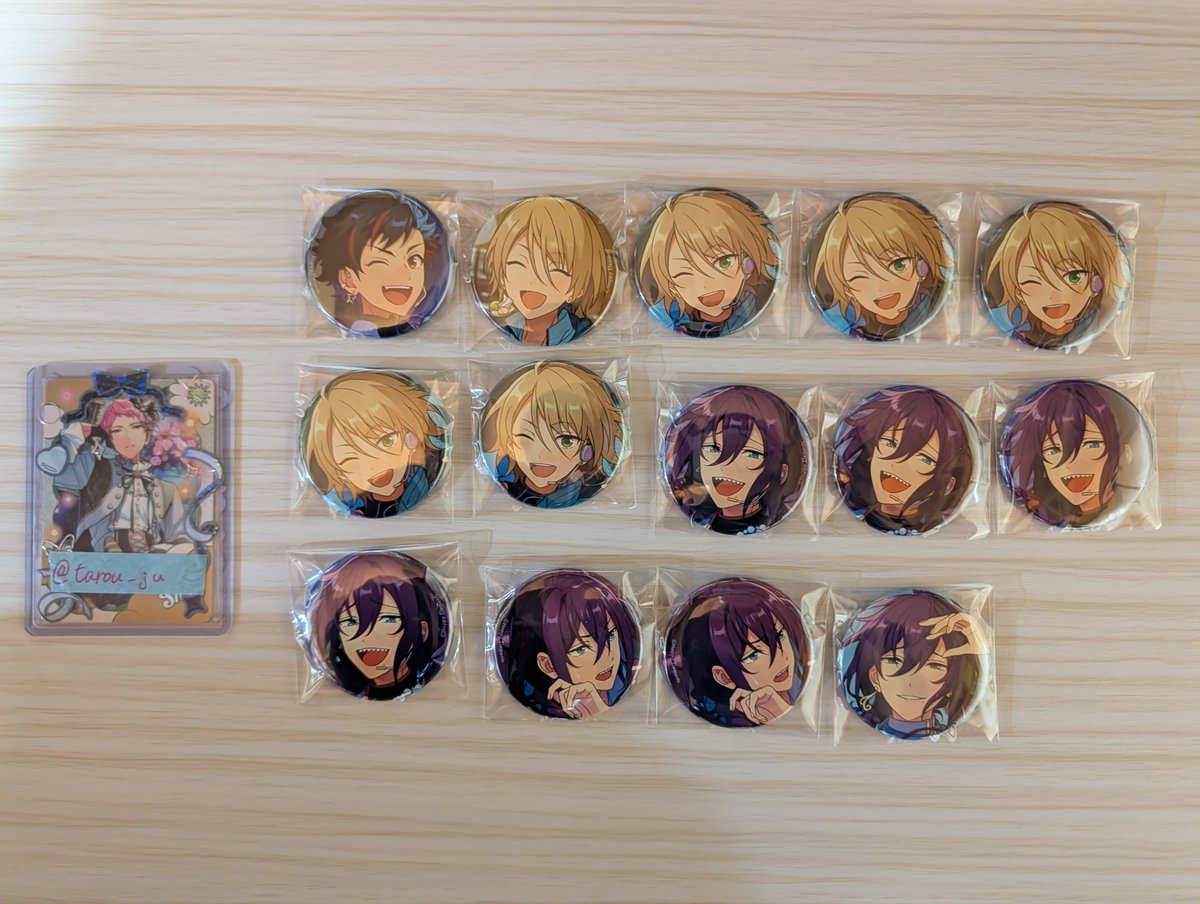 tarou_ju's tweet photo. あんスタ 缶バッジ 【交換 譲渡】

譲▶︎画像1~9参照

求▶宗,レオ,零>舞珠,ニキ,みか
or 指定額+送料
(缶バッジなんでも検討します)

・☆5,画像2枚目,赤線は定価、その他は220
・赤線は零,レオとの交換優先>>又は青線から同数含むお取引のみ
・☆5(1)⇔☆4(2)️⭕️

⬇ツリーに続く https://t.co/nG1OA56wik