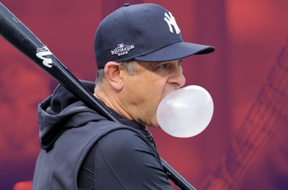 SleeperYankees's tweet photo. TRUE OR FALSE: Aaron Boone is the right manager to lead the Yankees to World Series championship No. 28. https://t.co/MVzjFMWT4G