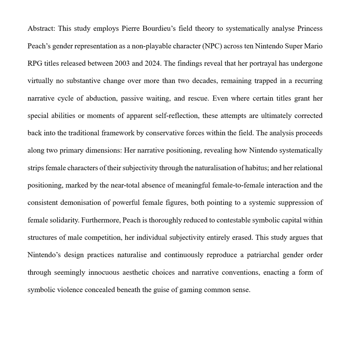 PS_Journal's tweet photo. We are looking for two reviewers for an article on gender representation within Super Mario RPGs. See the attached image for the abstract!
Please contact Meg at https://t.co/S8FaSdqkUk.start@gmail.com if you are interested😊 https://t.co/rxDkkTxeGj