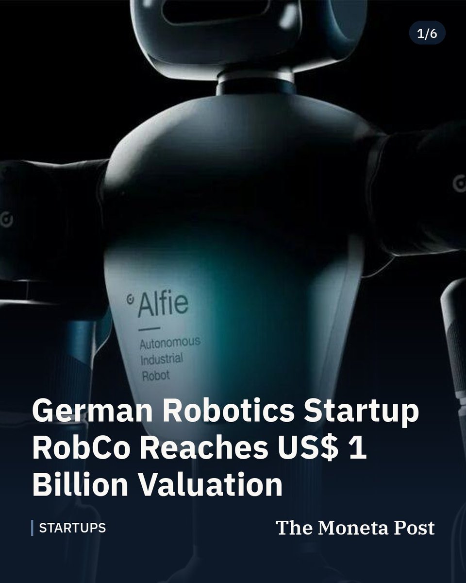TheMonetaPost's tweet photo. German Robotics Startup RobCo Reaches US$ 1 Billion Valuation

The Munich based robotics firm achieves unicorn status as investors continue to prioritize the growing sector of physical artificial intelligence applications.

#tech #innovation #robco https://t.co/hAZFDXAiL2
