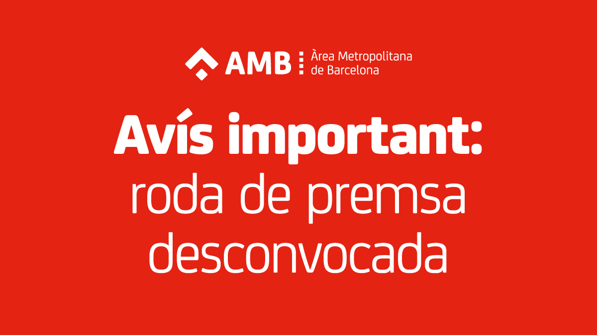 PremsaAMB's tweet photo. En motiu de l'anunci de convocatòria d'eleccions generals, i atenent a les restriccions que afecten la comunicació institucional, es desconvoca la roda de premsa prevista per demà dimarts 6 d'octubre, per presentar els indicadors de reciclatge de residus a l'àrea metropolitana. https://t.co/xwxLv7uoTf