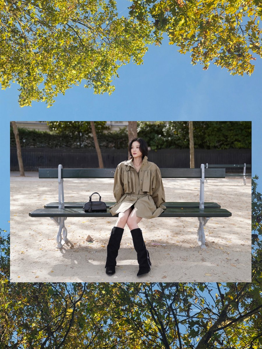 Charles_Keith's tweet photo. Off duty by the Champs-Élysées, Kim You Jung in CHARLES &amp; KEITH Fall Winter 2026 🖤  

https://t.co/GSSeH4LwSL 

#AsSeenAtFashionWeek 
#ImwithCharlesKeith https://t.co/oCXhsozBNJ