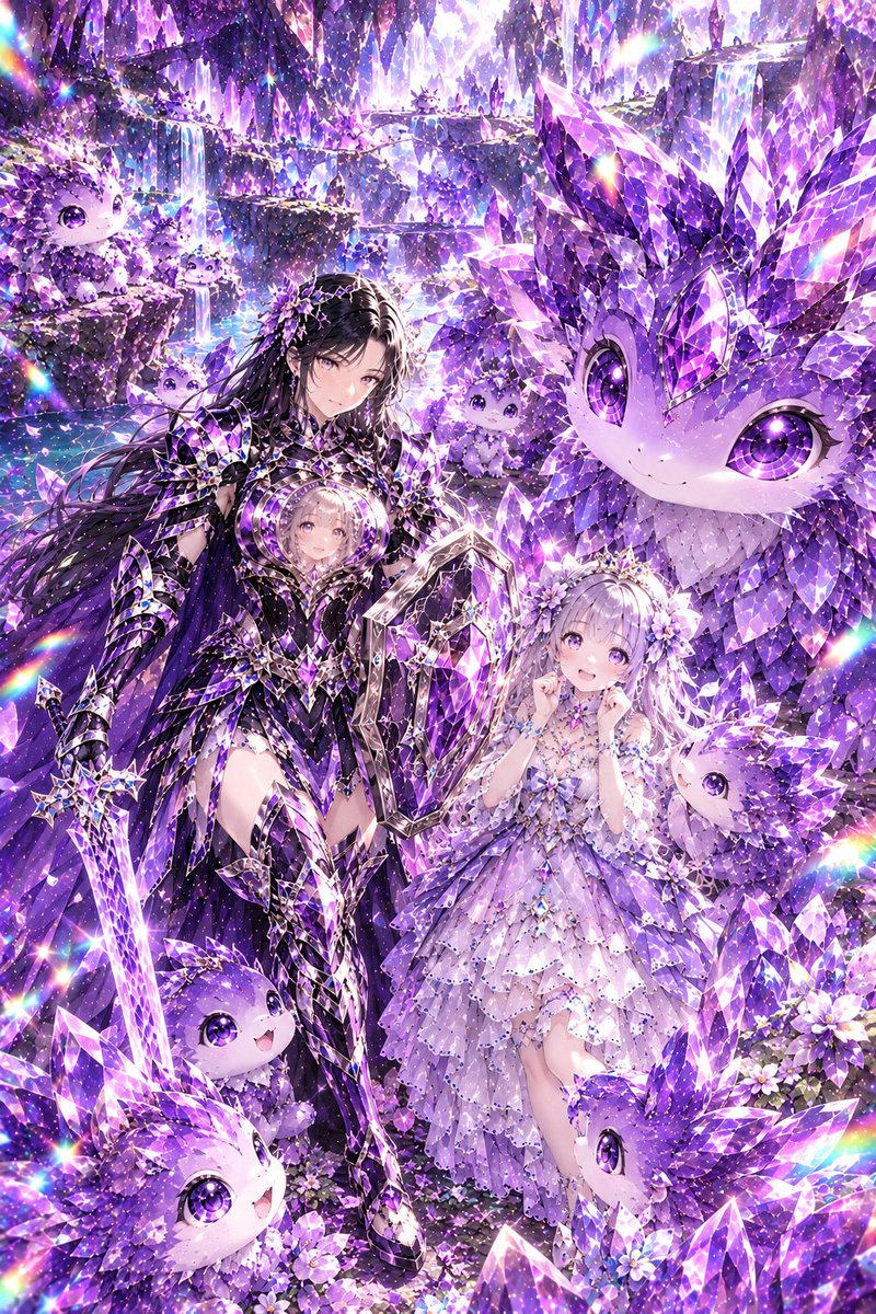 HunterZororo's tweet photo. 胸に刻んだ、姫の肖像。
心に刻んだ、守る誓い。
無数の紫晶が照らす、静かな世界。
その輝きの中で、新しい絆が生まれる。 https://t.co/qgF8Alm4rL