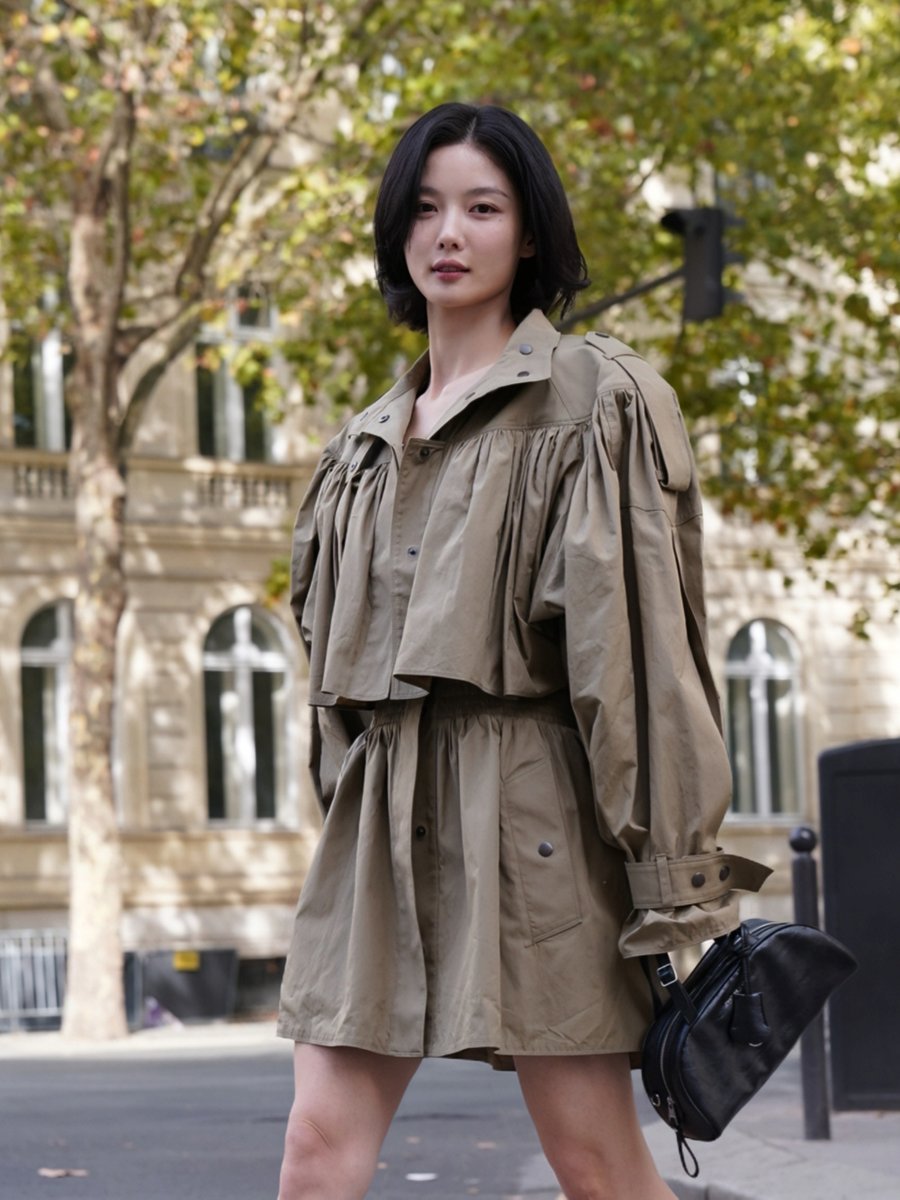 Charles_Keith's tweet photo. Off duty by the Champs-Élysées, Kim You Jung in CHARLES &amp; KEITH Fall Winter 2026 🖤  

https://t.co/GSSeH4LwSL 

#AsSeenAtFashionWeek 
#ImwithCharlesKeith https://t.co/oCXhsozBNJ