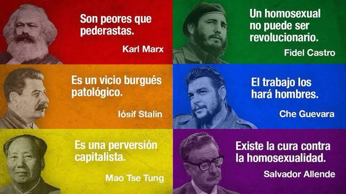 UvaldeE's tweet photo. @Celeste_celebi Los GAYS siempre han sido PERSEGUIDOS por la IZQUIERDA, el genocida Ché Guevara los metía en campos de trabajo, y la URSS decían que eran vicios burgueses.
#leeunlibro
#soloquedavox https://t.co/6E5TiSwjKu