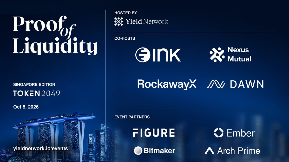 ProofOfLiq's tweet photo. Seoul was a blast. Next stop: Singapore.

Proof of Liquidity returns during @token2049 on Oct 8, bringing together allocators, protocols and infrastructure teams.

Co-hosts: @inkonchain, @NexusMutual, @RockawayX, @dawninternet
Event partners: @Figure, @EmberProtocol, @bitmakerfi, @Arch_Prime