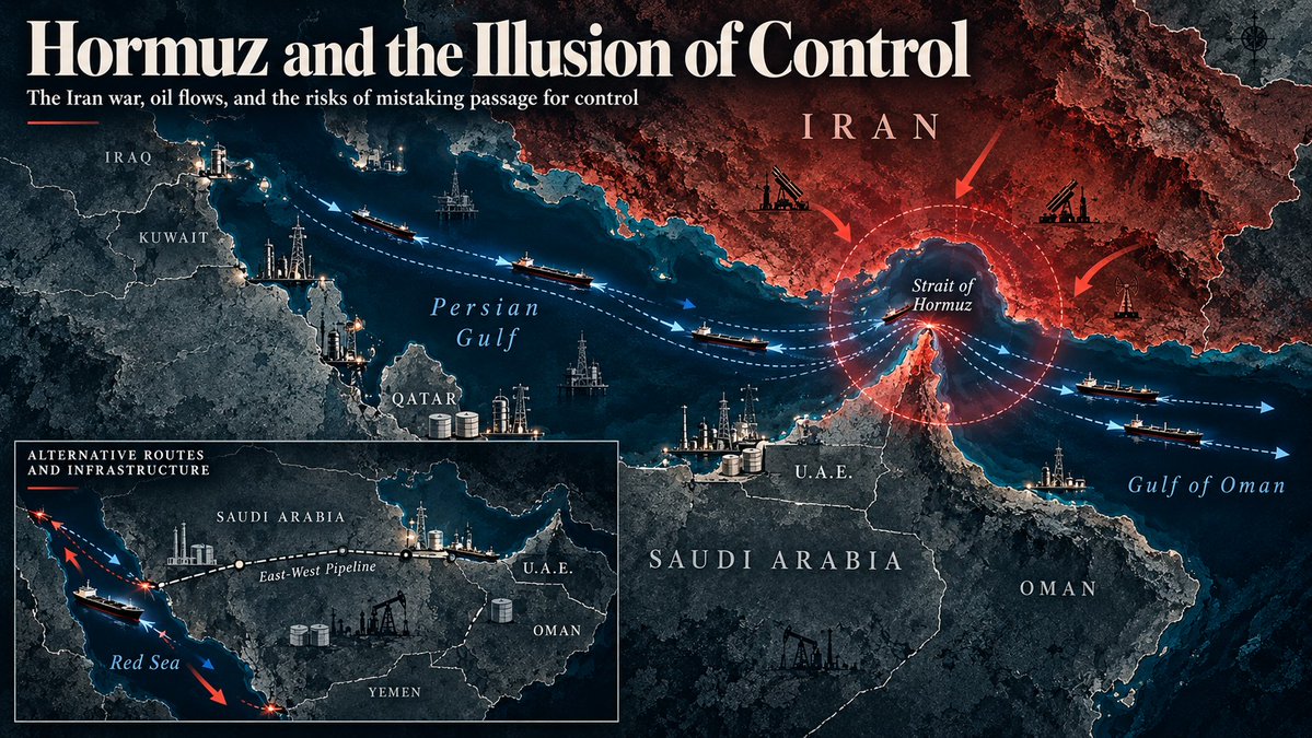 TheDuranReal's tweet photo. Tankers are moving through Hormuz again, and Washington is increasingly confident that Iran's most powerful economic weapon has been neutralized. But what if the oil is moving because Tehran has decided to let it move? The difference between military control and strategic restraint could determine whether the Iran war de-escalates - or enters a far more dangerous phase.

Read "Hormuz and the Illusion of Powere", Free on Substack
https://t.co/1jS1kpXD5Z