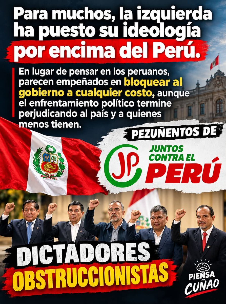 ChaleE67691853's tweet photo. Cuñaditos mientras el país crece, una facción política parece más interesada en la maldad, el odio, la venganza y bloquear al gobierno que en ayudar al Perú. La ideología de izquierda comunista se ha puesto por encima del bienestar de los peruanos. ¡No podemos permitirle a https://t.co/nTGpxne7VP