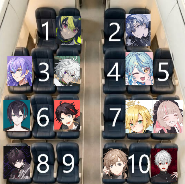 kvtgvwa's tweet photo. choose your seat (zora's niji edition) https://t.co/cZ5IPlrLaE